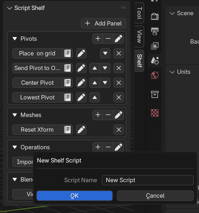 Adding a script to the shelf