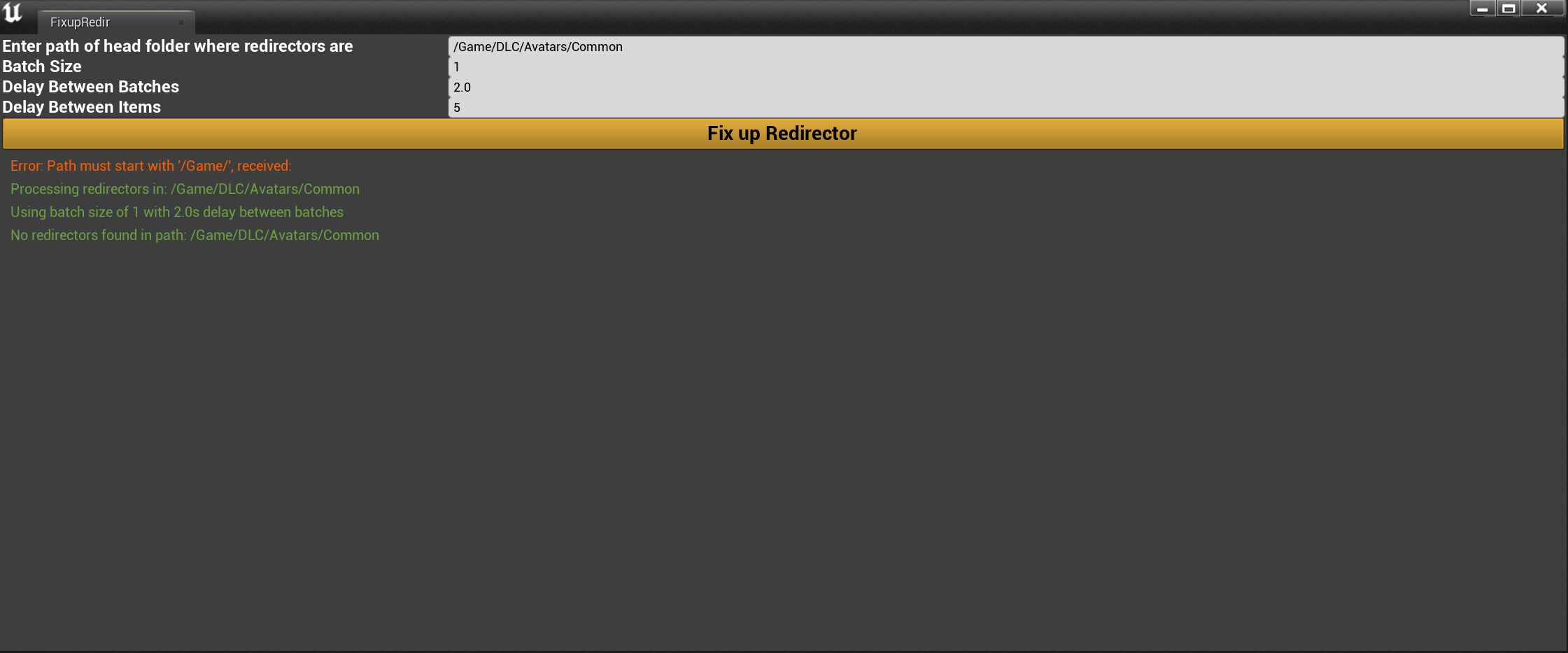 Running the widget from the content browser